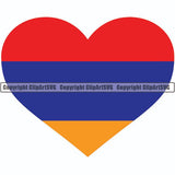 Country Flag Heart Armenia ClipArt SVG