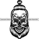 Viking Warrior Skull ClipArt SVG