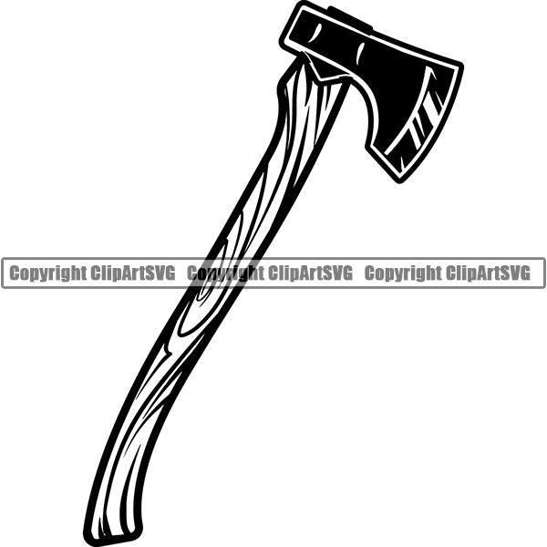 Construction Woodworking Carpenter Lumberjack Axe ClipArt SVG
