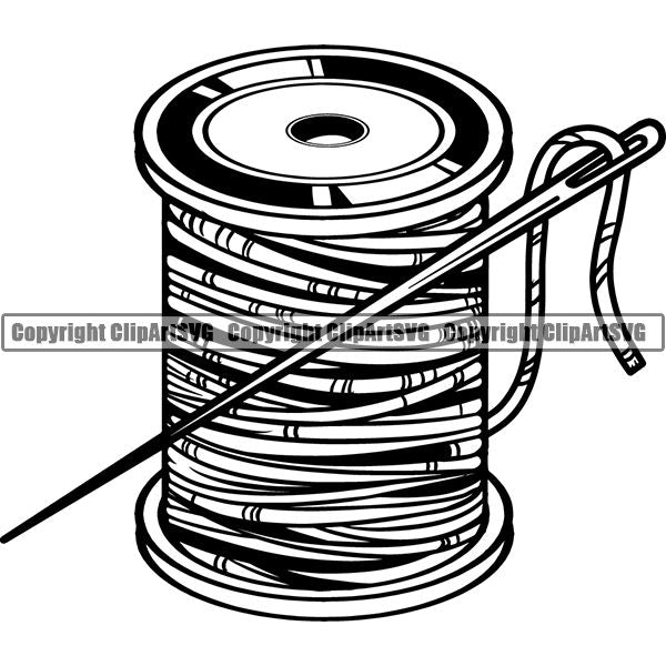 Tailor Seamstress Alterations Thread Needle ClipArt SVG
