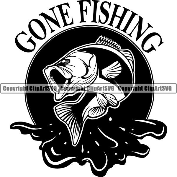 Sports Game Hunting Fishing Hunt Fish Logo ClipArt SVG
