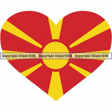 Country Flag Heart Macedonia ClipArt SVG