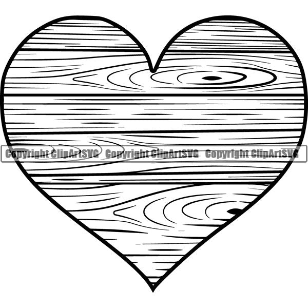 Construction Woodworking Carpenter Lumberjack Wood Heart ClipArt SVG
