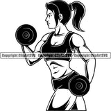 Gym Sports Bodybuilding Fitness Muscle Woman Female ClipArt SVG