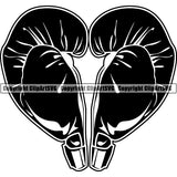 Sports Boxing Boxer MMA Fighter Gloves Heart ClipArt SVG