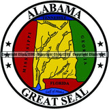 State Flag Seal Alabama ClipArt SVG