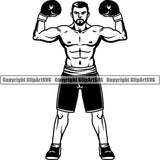 Sports Boxing Boxer MMA Fighter ClipArt SVG