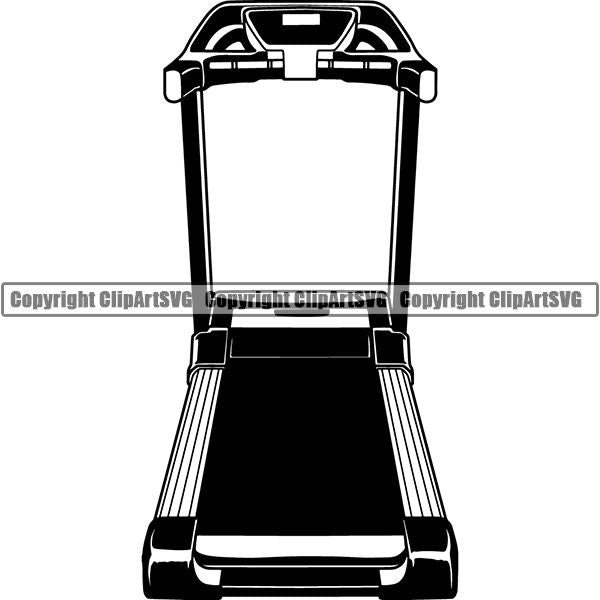 Gym Sports Bodybuilding Fitness Muscle Treadmill ClipArt SVG