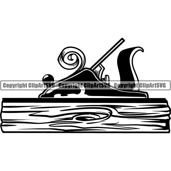 Construction Woodworking Carpenter Lumberjack Wood Plane ClipArt SVG
