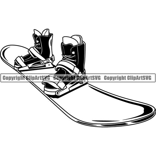 Sports Snowboarding Snowboard Skiing Ski Boots ClipArt SVG