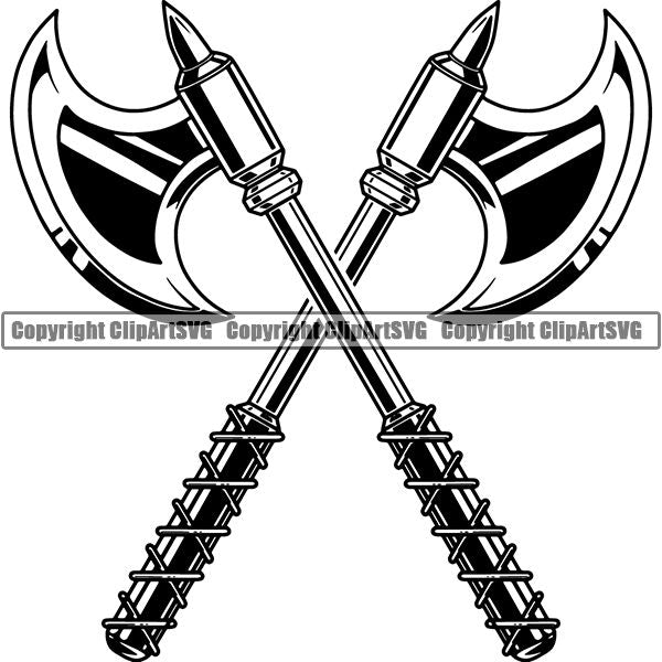 Viking Warrior Axe ClipArt SVG