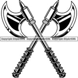 Viking Warrior Axe ClipArt SVG