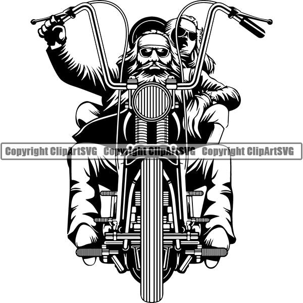 Motorcycle Bike Chopper ClipArt SVG