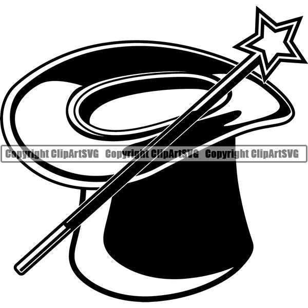 Magician Magic Wand Hat fgsfd52zwaa ClipArt SVG