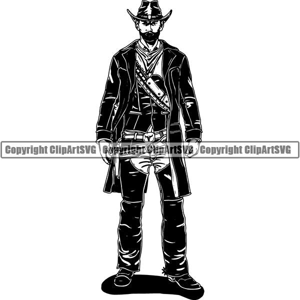Occupation Cowboy Bandit Outlaw ClipArt SVG