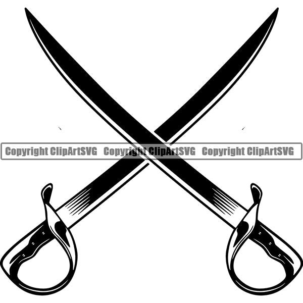 Pirate Sea Gangster Criminal Warrior Sword ClipArt SVG