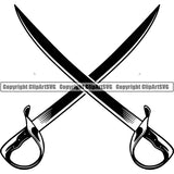 Pirate Sea Gangster Criminal Warrior Sword ClipArt SVG