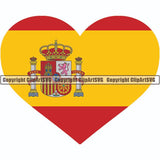 Country Flag Heart Spain ClipArt SVG