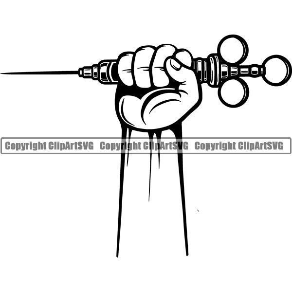 Dentist Dental Service Needle Syringe Shot ClipArt SVG