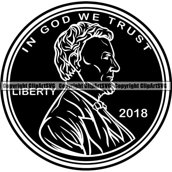 Coin Collecting Penny 1 Cent Color Design Element Cash Stack Knot Roll Rubber band Bundle Brick Spread Business Bank Finance Rich Wealthy Wealth Advertising Vector Clipart SVG