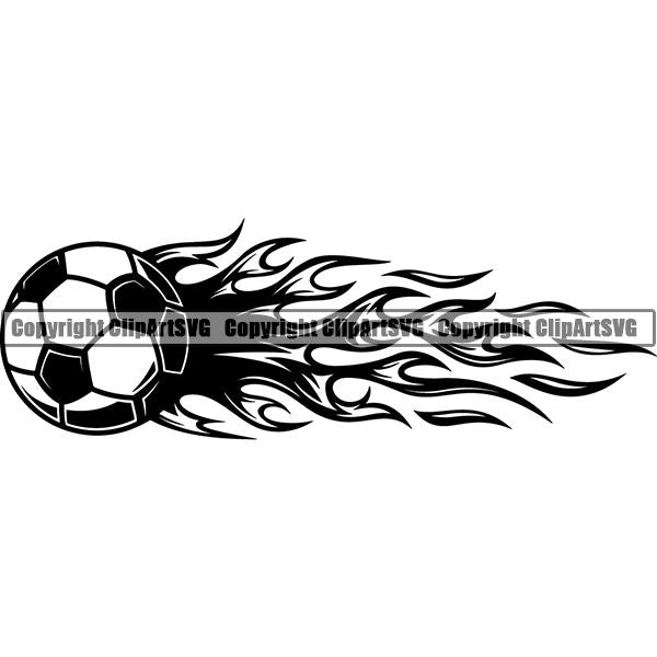 Sports Soccer Fire ClipArt SVG