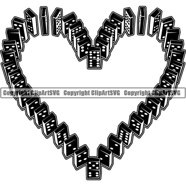 Game Dominoes Heart ClipArt SVG