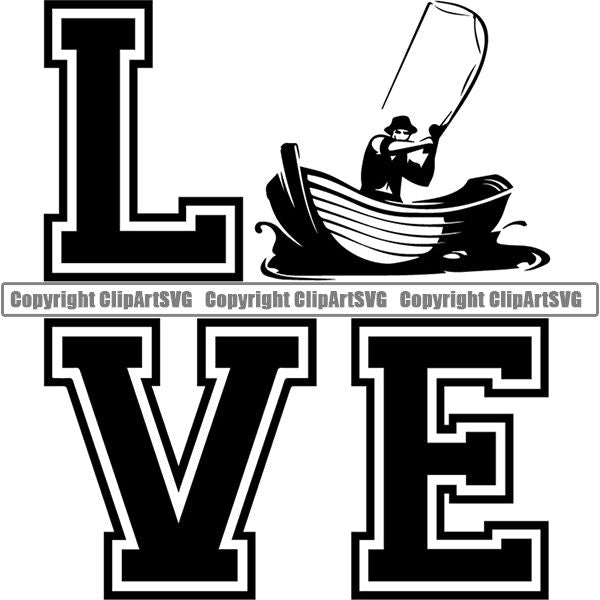 Sports Game Hunting Fishing Hunt Fish Love ClipArt SVG