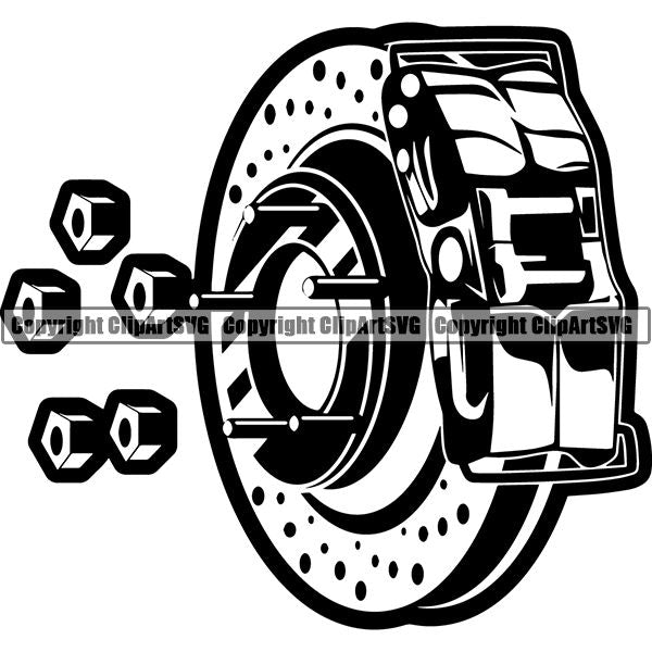 Mechanic Repair Shop Garage Brakes Disc ClipArt SVG