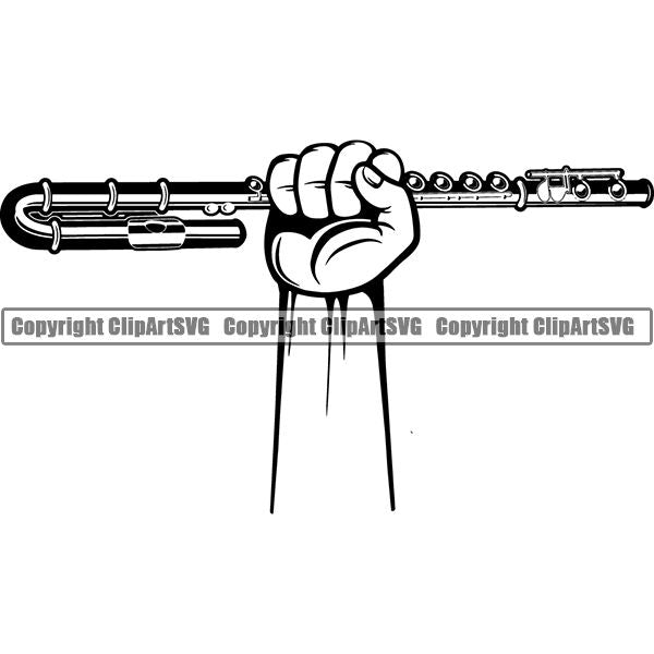 Music Musical Instrument Flute rfcd arm ClipArt SVG