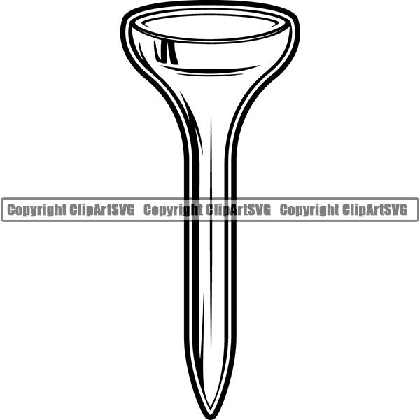 Sports Game Golf Tee ClipArt SVG