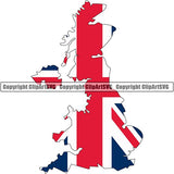 Country Flag Map United Kingdom  ClipArt SVG