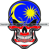 Country Flag Skull Malaysia ClipArt SVG