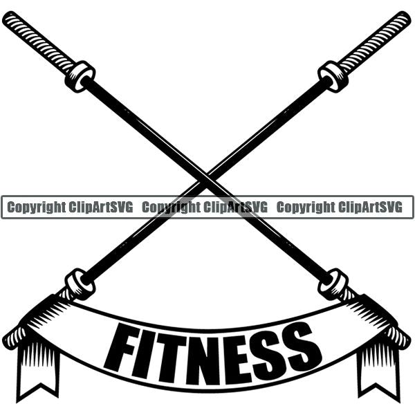 Gym Sports Bodybuilding Fitness Muscle Logo ClipArt SVG