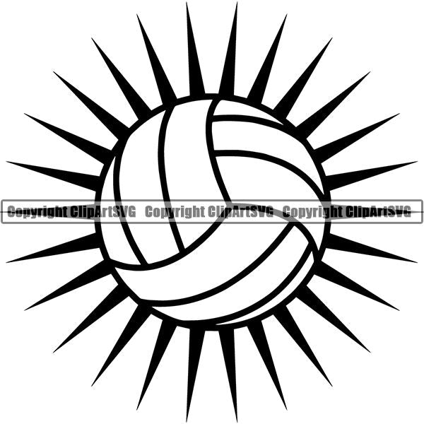 Sports Game Volleyball Logo ClipArt SVG