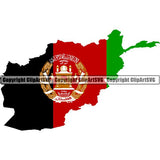 Country Flag Map Afghanistan ClipArt SVG