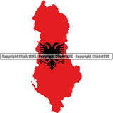 Country Flag Map Albania ClipArt SVG
