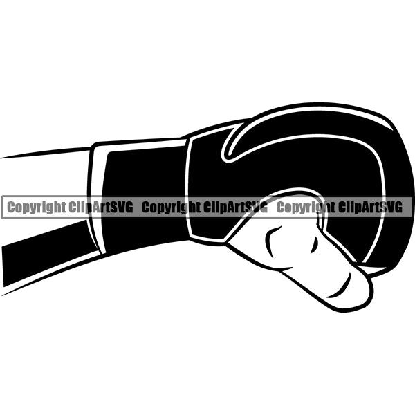 Sports Boxing Boxer MMA Fighter Glove ClipArt SVG