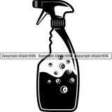 Maid Cleaning Service Housekeeping Housekeeper Spray Bottle Cleaner ClipArt SVG
