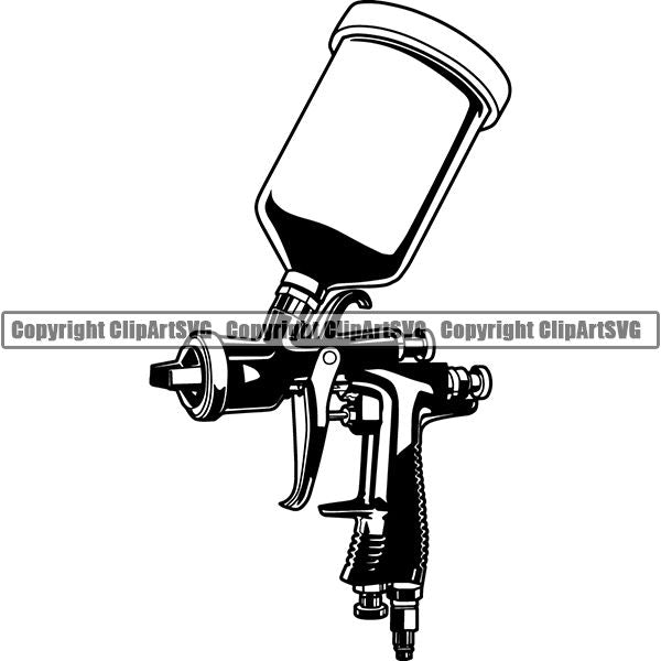 Painting Service Painter Paint Spray Paint Gun ClipArt SVG