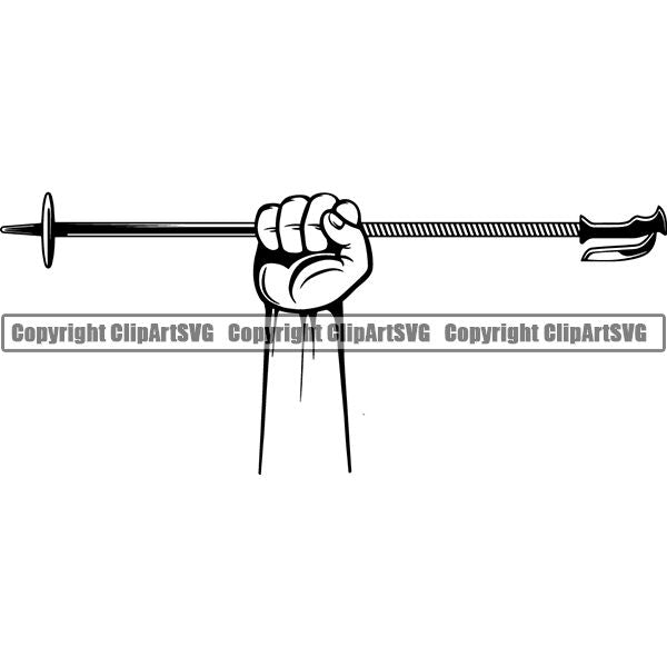 Sports Skiing Ski Snowboarding Snowboard Ski Poles ClipArt SVG