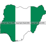 Country Flag Map Nigeria ClipArt SVG