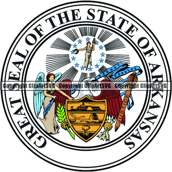 State Flag Seal Arkansas ClipArt SVG