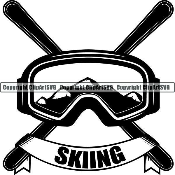 Sports Skiing Ski Snowboarding Snowboard ClipArt SVG