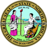 State Flag Seal North Carolina ClipArt SVG
