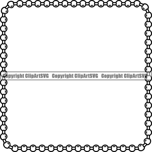 Military Weapon Soldier Dog Tag Chain White Square ClipArt SVG