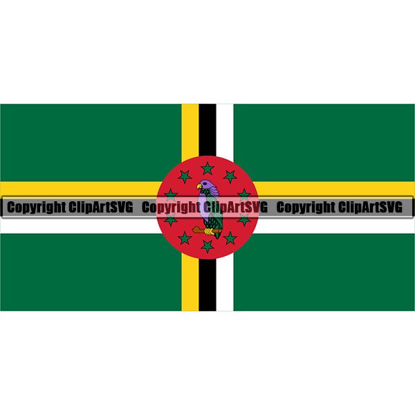 Country Flag Square Dominica ClipArt SVG