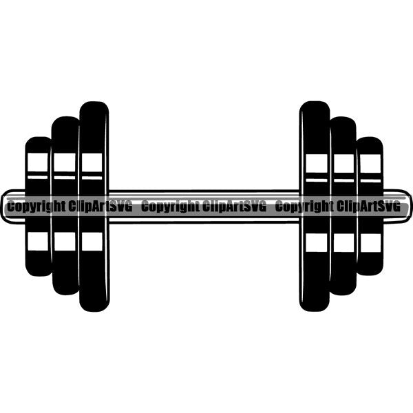 Gym Sports Bodybuilding Fitness Muscle Dumbell ClipArt SVG