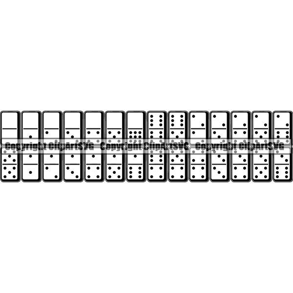 Game Dominoes Set ClipArt SVG