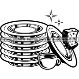 Maid Cleaning Service Housekeeping Housekeeper Dishes Dirty ClipArt SVG