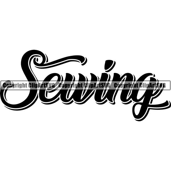 Tailor Seamstress Alterations Text ClipArt SVG